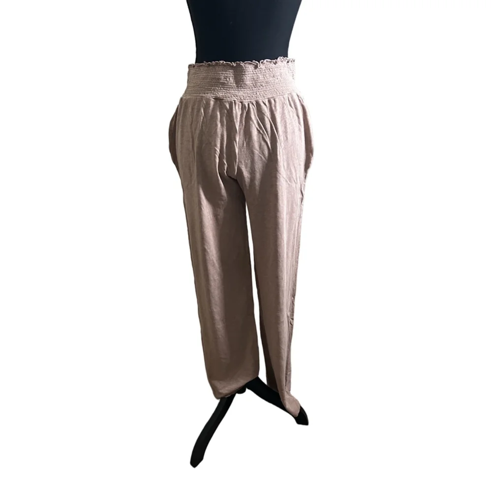 NWT Hello Nite Smocked Waist Lounge Pants | Driftwood | Size M | 100% Cotton